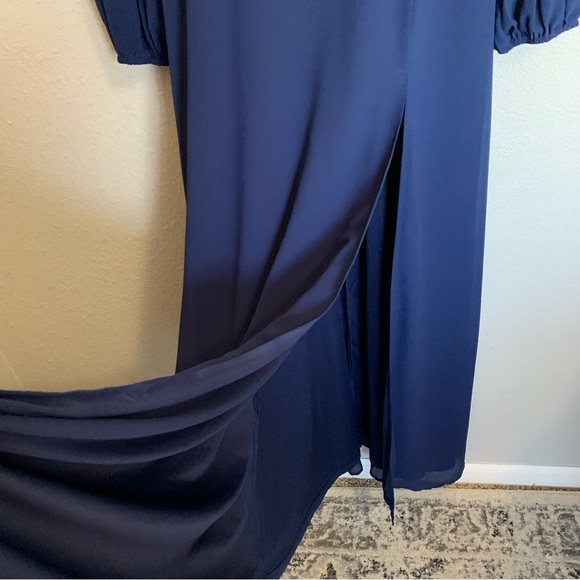 Lulus Large Marvelous Affair Navy Blue Pleated Lace-Up Maxi Dress NWT - Picture 7 of 17